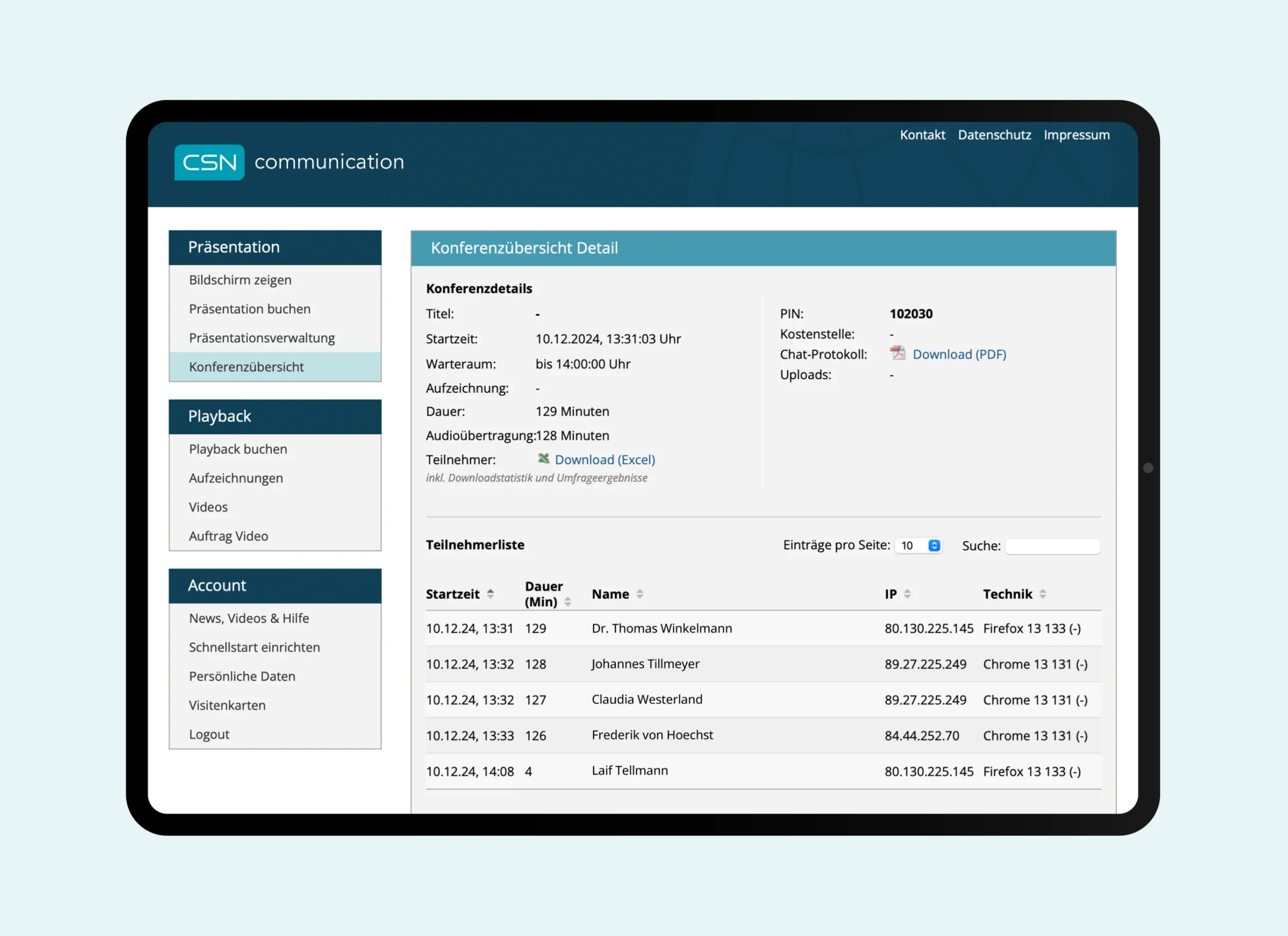Tablet Mockup Webinar Analyse