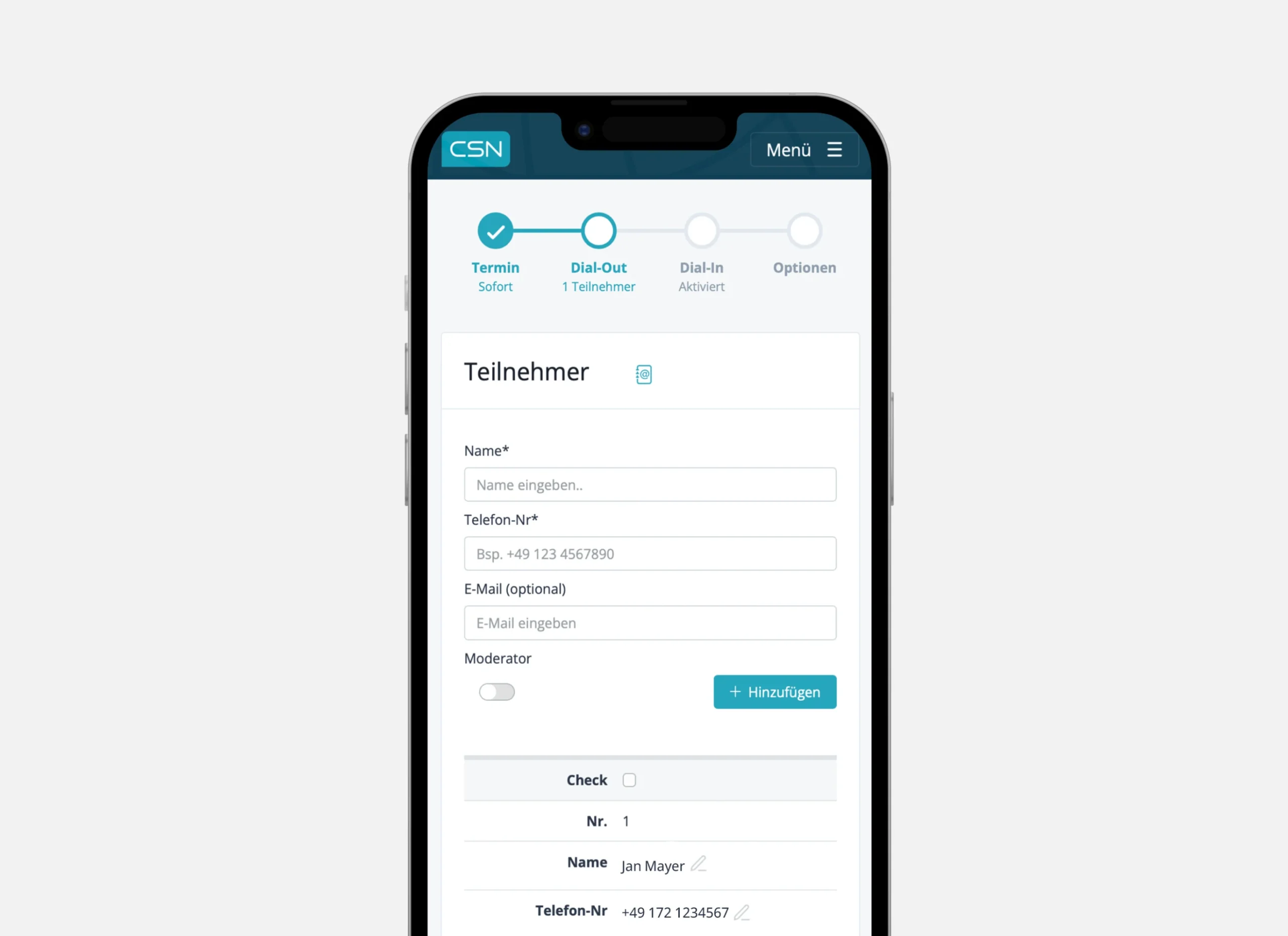 Dial-Out-Telefonkonferenzen
