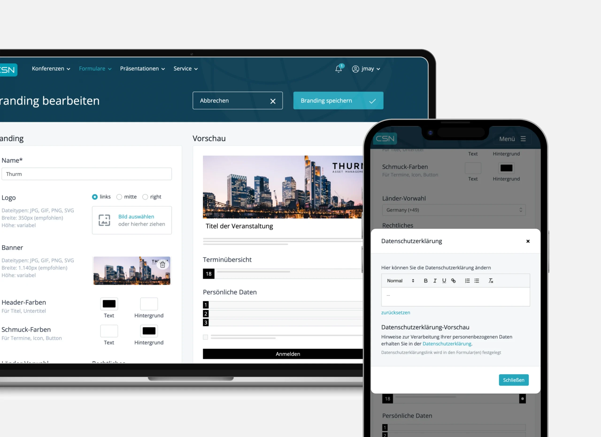Handy und Laptop Mockup Individualisierbarkeit