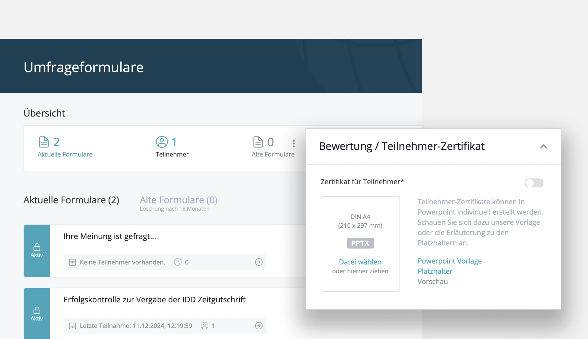 Webinar Umfrageformular